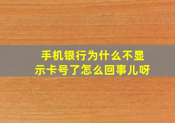 手机银行为什么不显示卡号了怎么回事儿呀