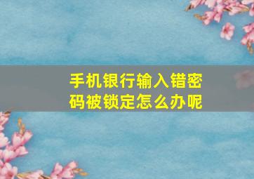 手机银行输入错密码被锁定怎么办呢