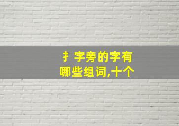 扌字旁的字有哪些组词,十个