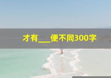 才有___便不同300字