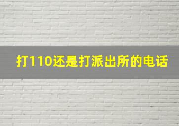 打110还是打派出所的电话