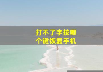 打不了字按哪个键恢复手机