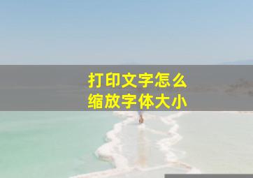 打印文字怎么缩放字体大小