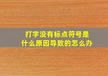 打字没有标点符号是什么原因导致的怎么办