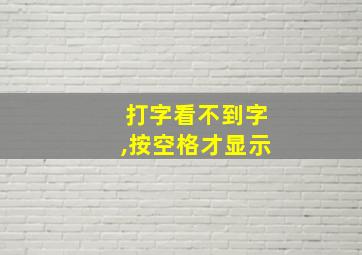 打字看不到字,按空格才显示