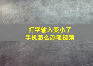 打字输入变小了手机怎么办呢视频