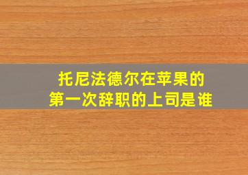 托尼法德尔在苹果的第一次辞职的上司是谁