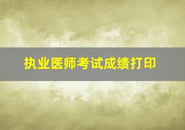 执业医师考试成绩打印