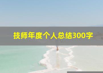 技师年度个人总结300字