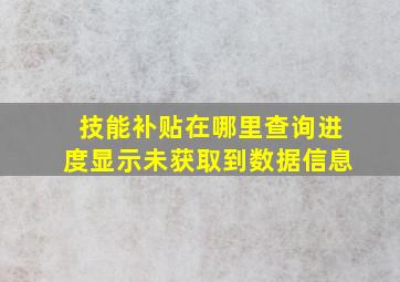 技能补贴在哪里查询进度显示未获取到数据信息