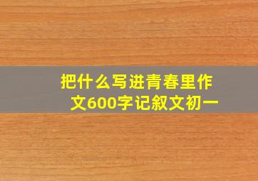 把什么写进青春里作文600字记叙文初一