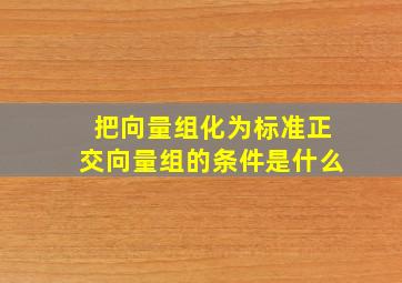 把向量组化为标准正交向量组的条件是什么