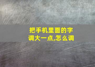 把手机里面的字调大一点,怎么调