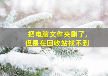 把电脑文件夹删了,但是在回收站找不到