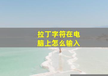 拉丁字符在电脑上怎么输入