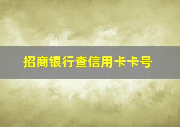 招商银行查信用卡卡号