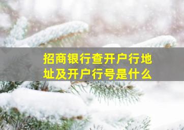 招商银行查开户行地址及开户行号是什么