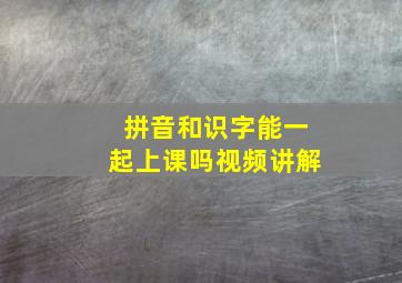 拼音和识字能一起上课吗视频讲解