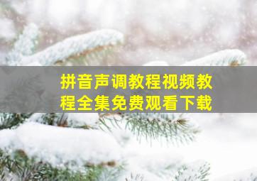 拼音声调教程视频教程全集免费观看下载