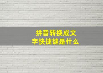 拼音转换成文字快捷键是什么