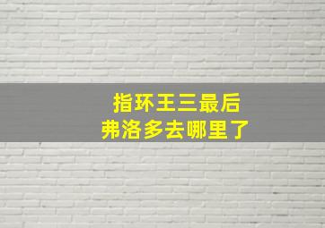 指环王三最后弗洛多去哪里了