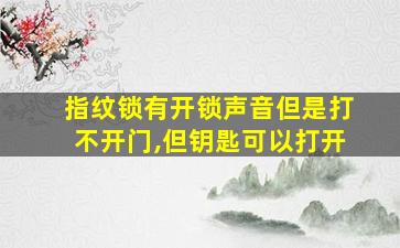 指纹锁有开锁声音但是打不开门,但钥匙可以打开