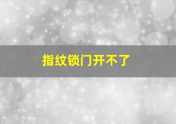 指纹锁门开不了