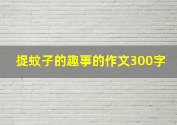 捉蚊子的趣事的作文300字