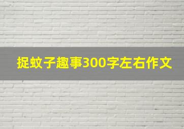 捉蚊子趣事300字左右作文