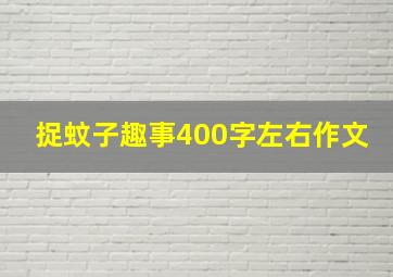 捉蚊子趣事400字左右作文