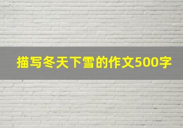 描写冬天下雪的作文500字