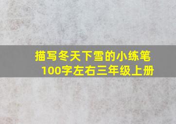 描写冬天下雪的小练笔100字左右三年级上册