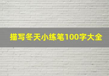 描写冬天小练笔100字大全