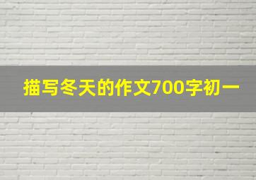 描写冬天的作文700字初一