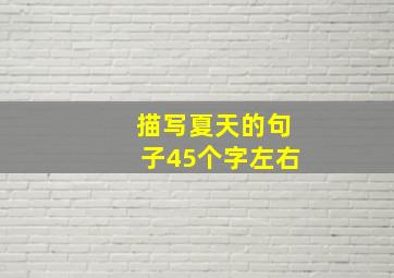 描写夏天的句子45个字左右