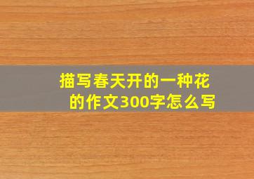 描写春天开的一种花的作文300字怎么写