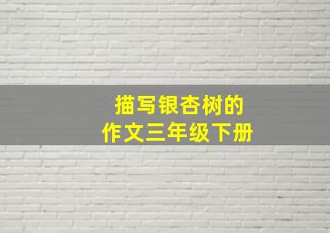 描写银杏树的作文三年级下册