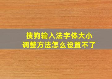 搜狗输入法字体大小调整方法怎么设置不了