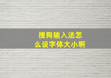 搜狗输入法怎么设字体大小啊