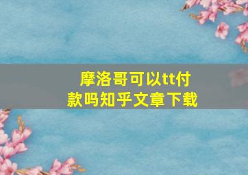 摩洛哥可以tt付款吗知乎文章下载