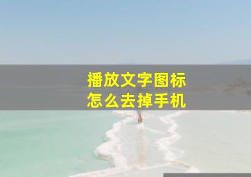 播放文字图标怎么去掉手机