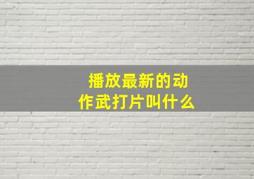 播放最新的动作武打片叫什么