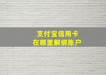 支付宝信用卡在哪里解绑账户