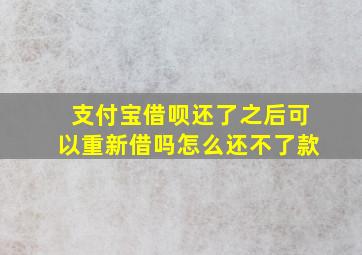 支付宝借呗还了之后可以重新借吗怎么还不了款