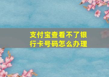 支付宝查看不了银行卡号码怎么办理