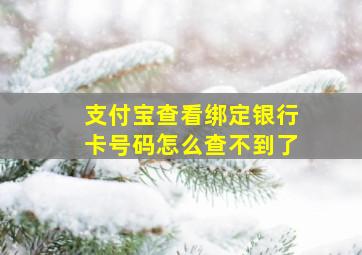 支付宝查看绑定银行卡号码怎么查不到了