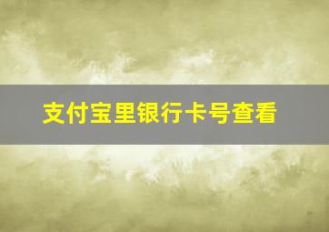 支付宝里银行卡号查看