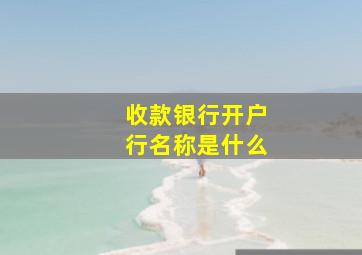 收款银行开户行名称是什么