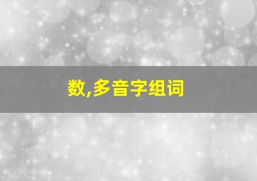 数,多音字组词