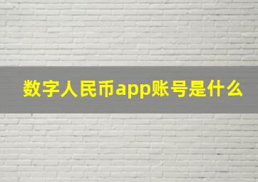 数字人民币app账号是什么